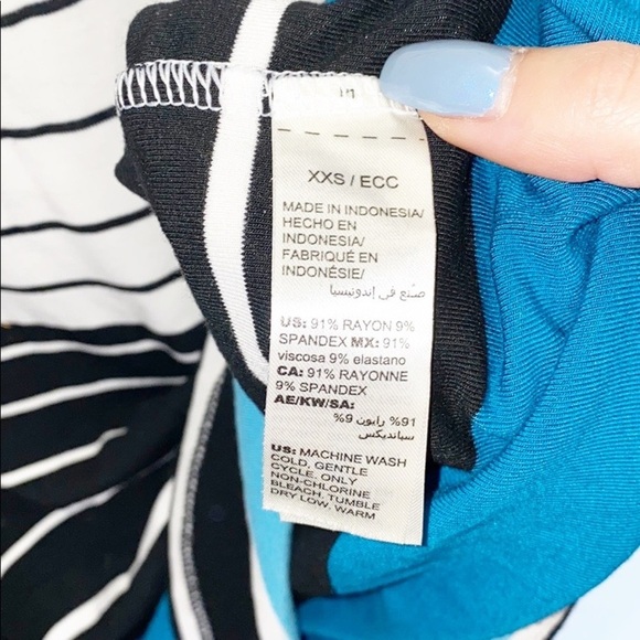 WHBM Striped Colorblock T Shirt XXS Mini Dress - Picture 6 of 11